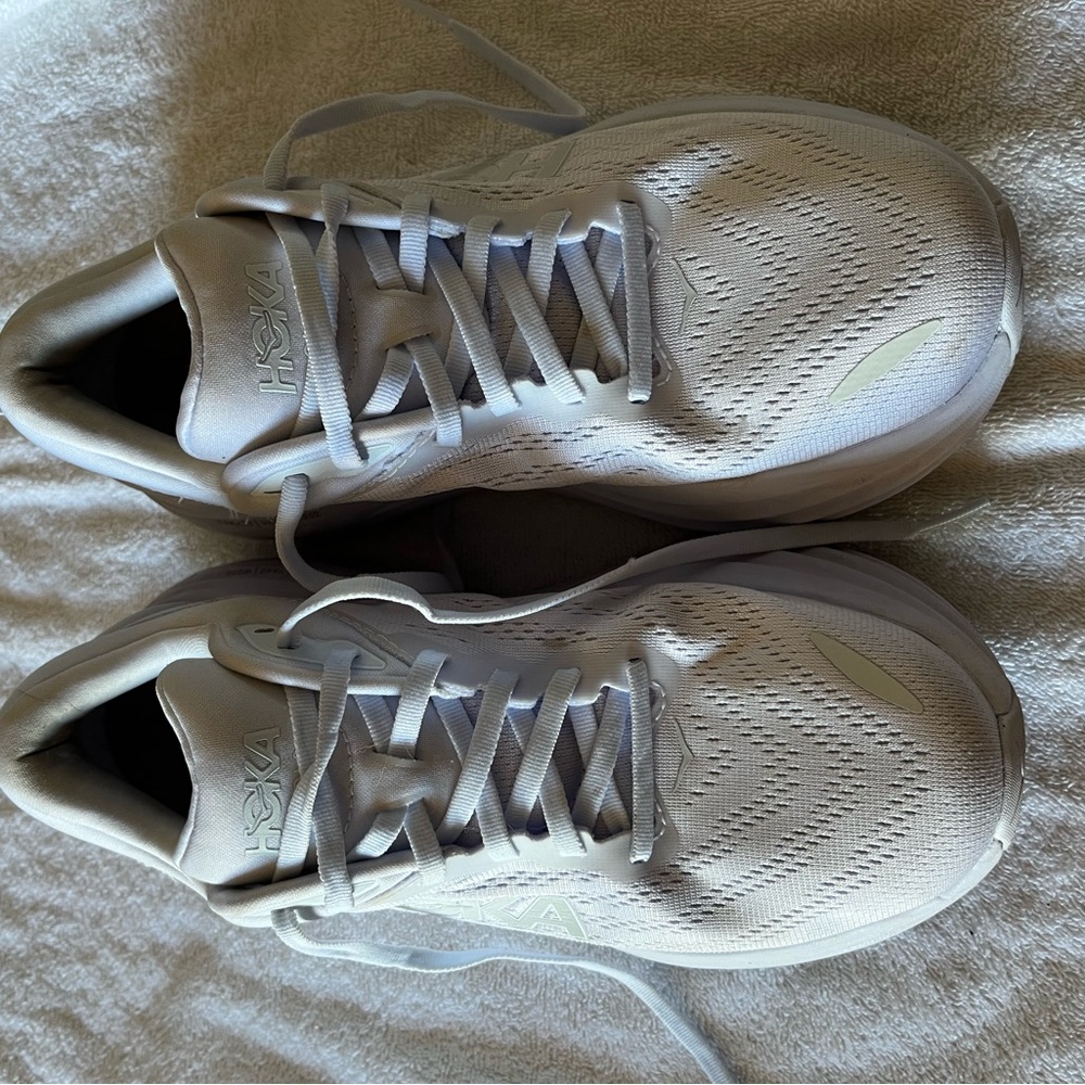Hoka One One Women's White Athletic Shoes - Picture 2 of 8